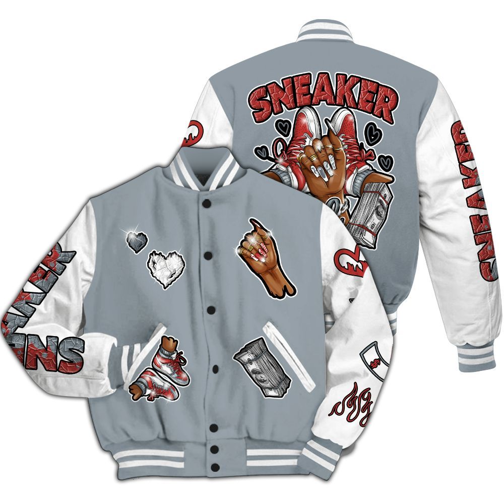 Varsity Jacket To Match Wolf Grey 13s - Sneakerz Girlz All Over Print