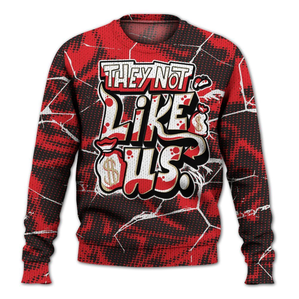 Knitted Sweater To Match Prime 93 Fire Red - Dislike Us Graphic
