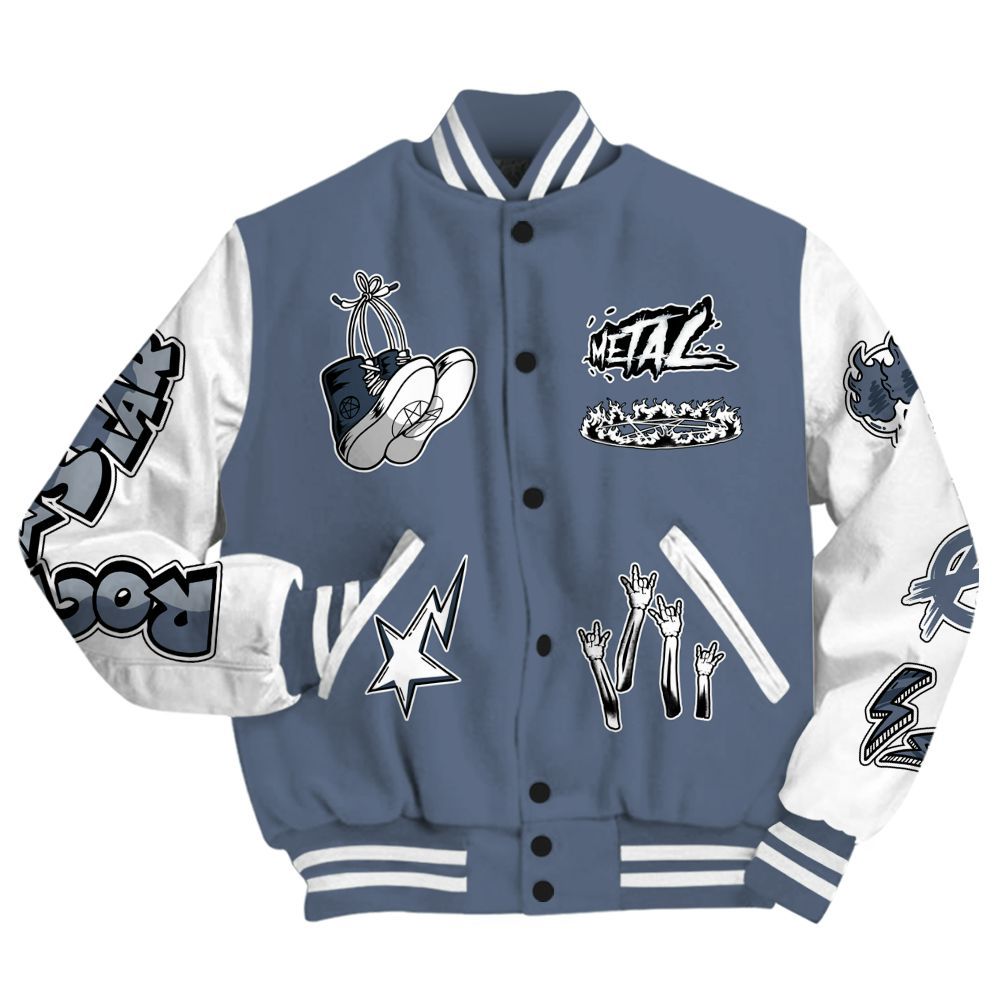 Varsity Jacket To Match Low Diffused Blue 11s - Punk Rock Raccoon All Over Print