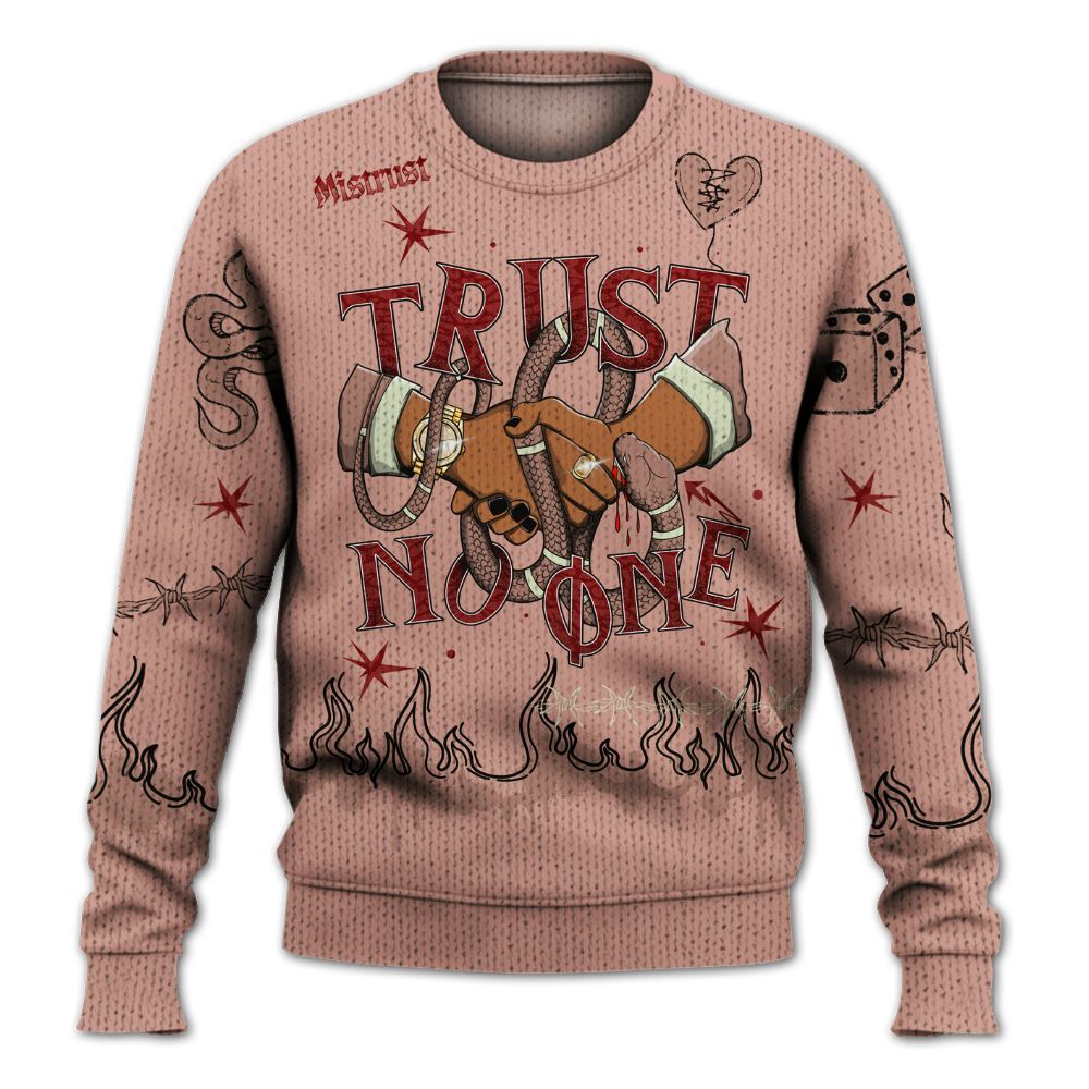 Knitted Sweater To Match Valentines Day 3s - Trust No One Snake-Bite Doodle Crayon
