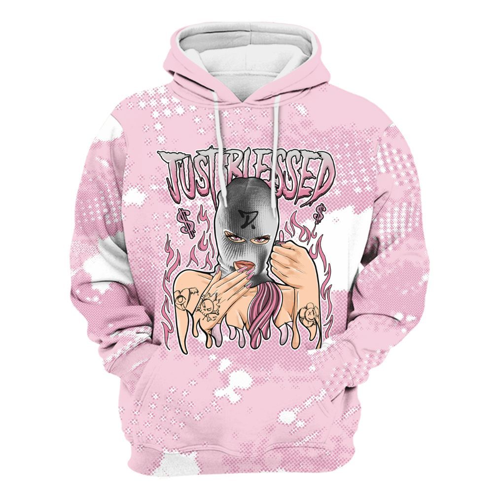 Hoodie To Match Orchid 4s - Blessed!! Smoke Dot All Over Print