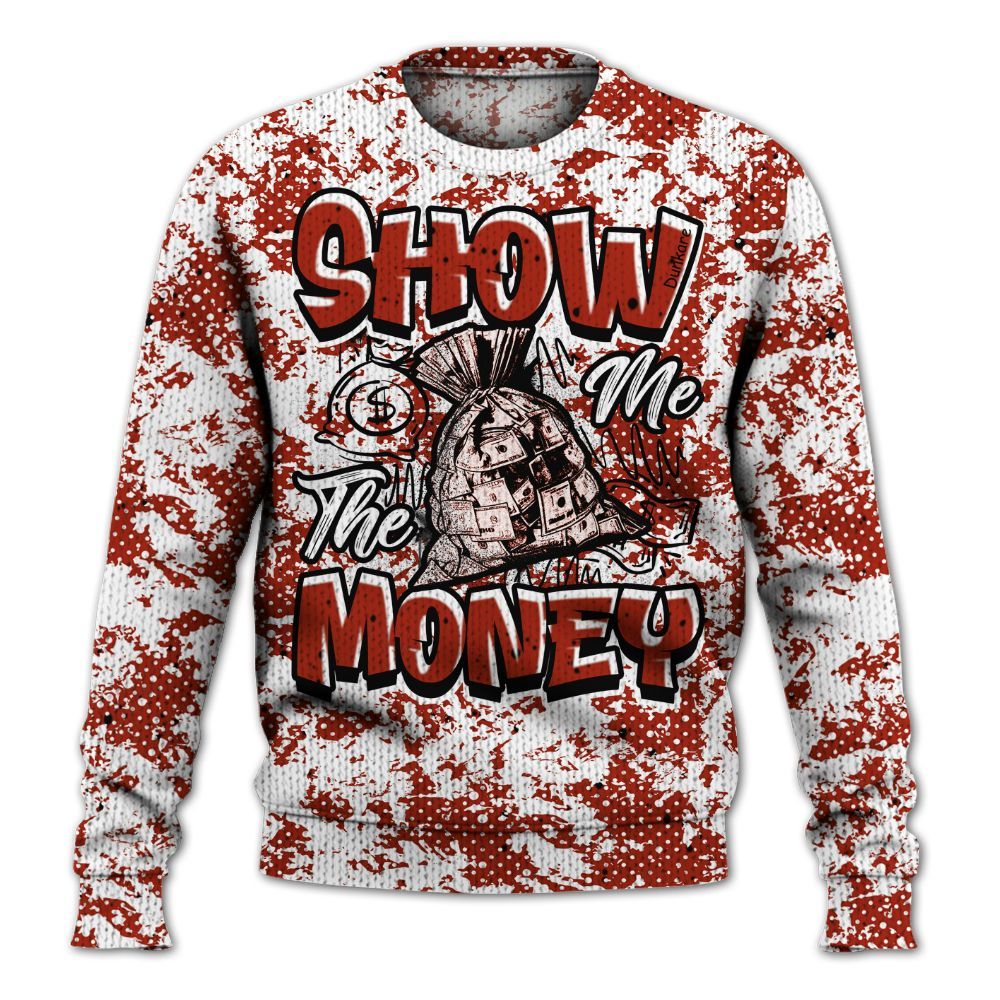 Knitted Sweater To Match Red Cement 4s - Show Me The Money Retro
