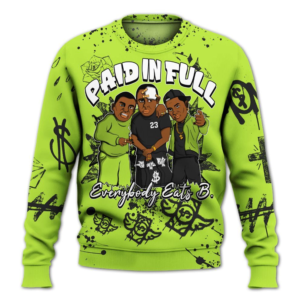 Sweatshirt To Match Air Force 1 Low Dance Volt - Everybody Paid In Full Crayon All Over Print