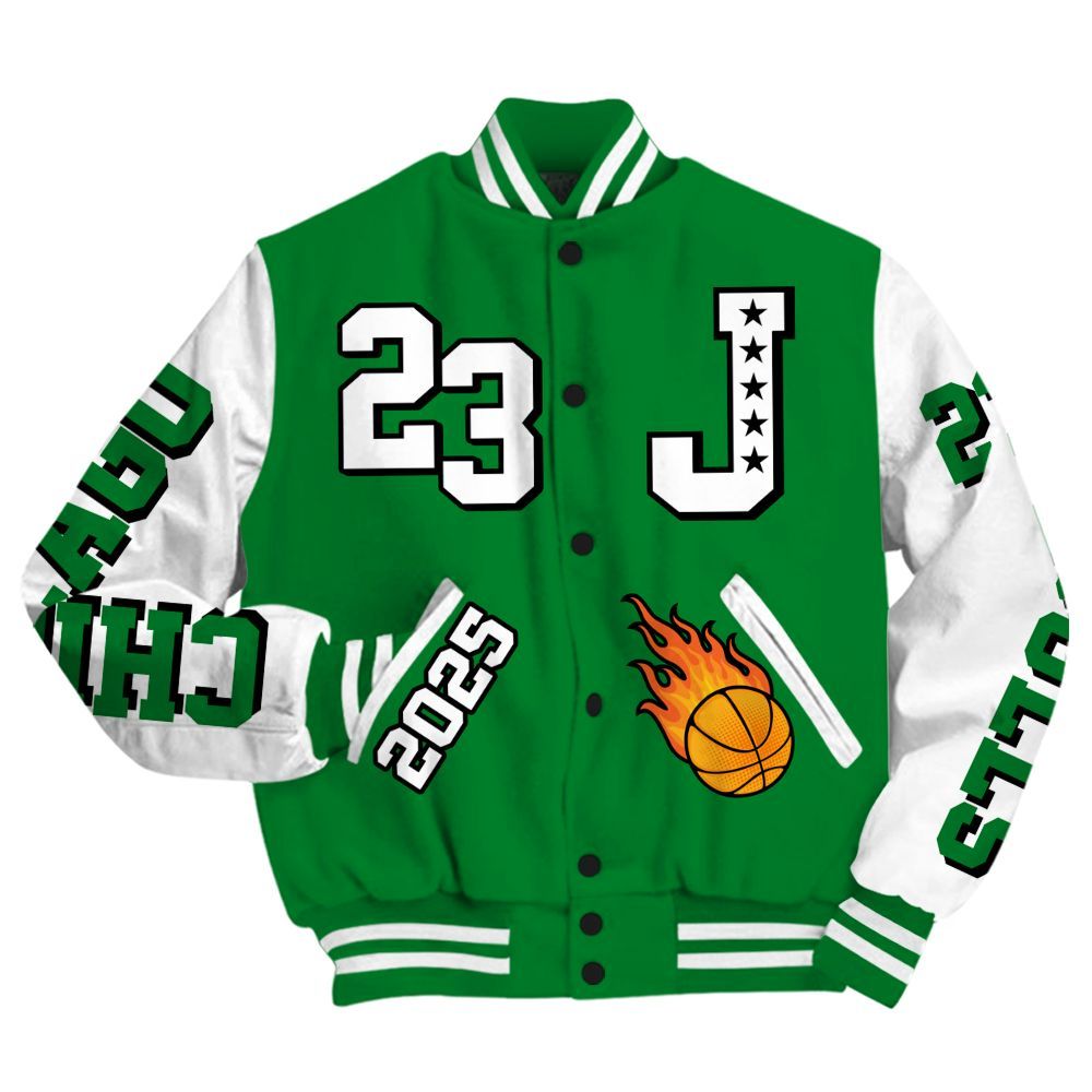 Varsity Jacket To Match Lucky Green 1s - Chicago 23 Basketball All Over Print