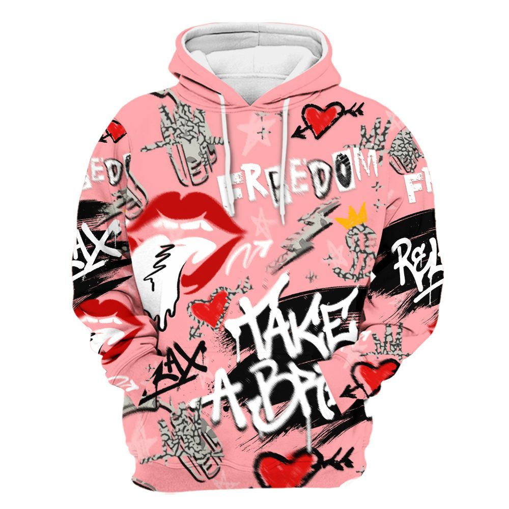 Hoodie To Match Retro Wings 3s - Take Break Freedom Graffiti Streetwear All Over Print