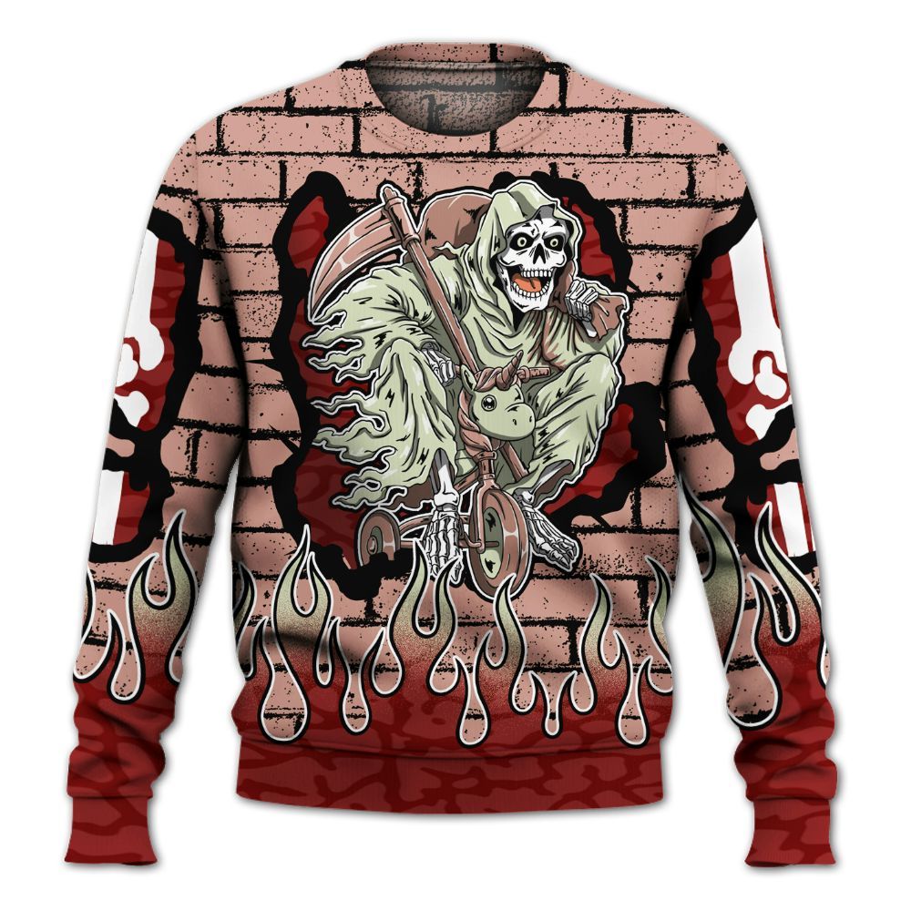 Sweatshirt To Match Valentines Day 3s - Self Make Skeleton Crashed All Over Print