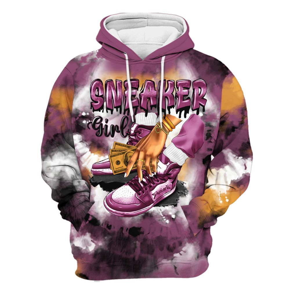 Hoodie To Match High OG Brotherhood 1s - SNEAKER Girl Money Drip Tie Dye All Over Print