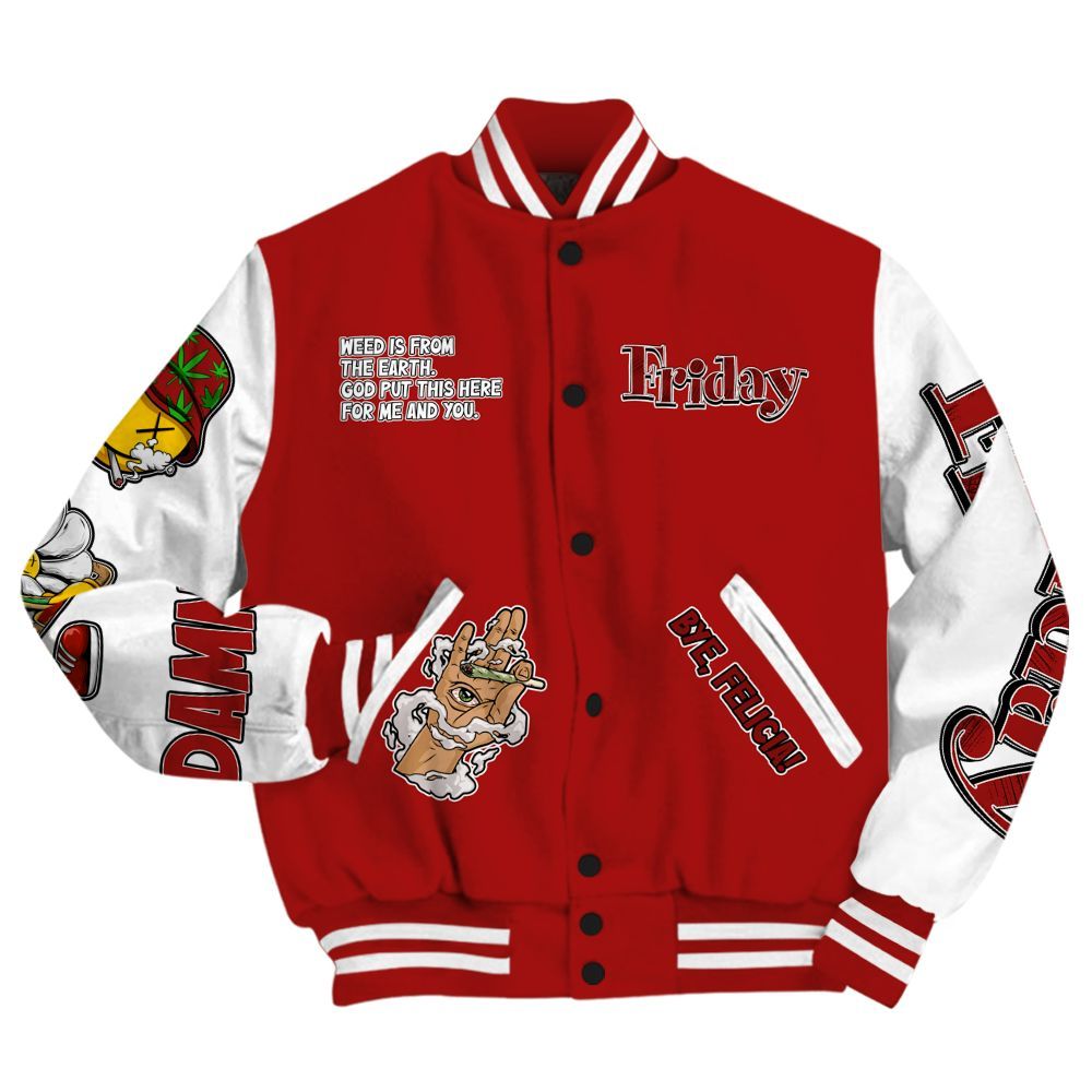 Varsity Jacket To Match Red Taxi 12s - Friday Sneaker Stress Style All Over Print