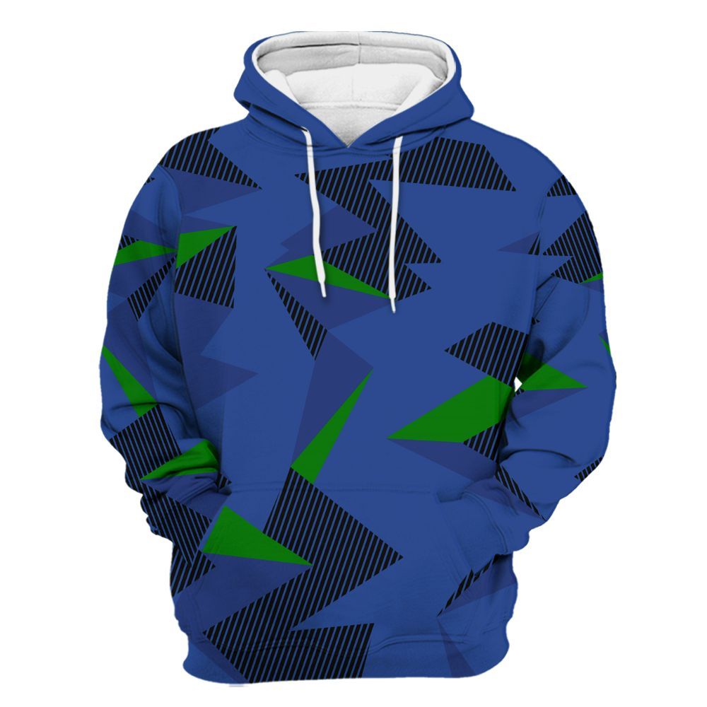 Hoodie To Match Retro Hyper Royal 13s - Geometric Camouflage Pattern All Over Print