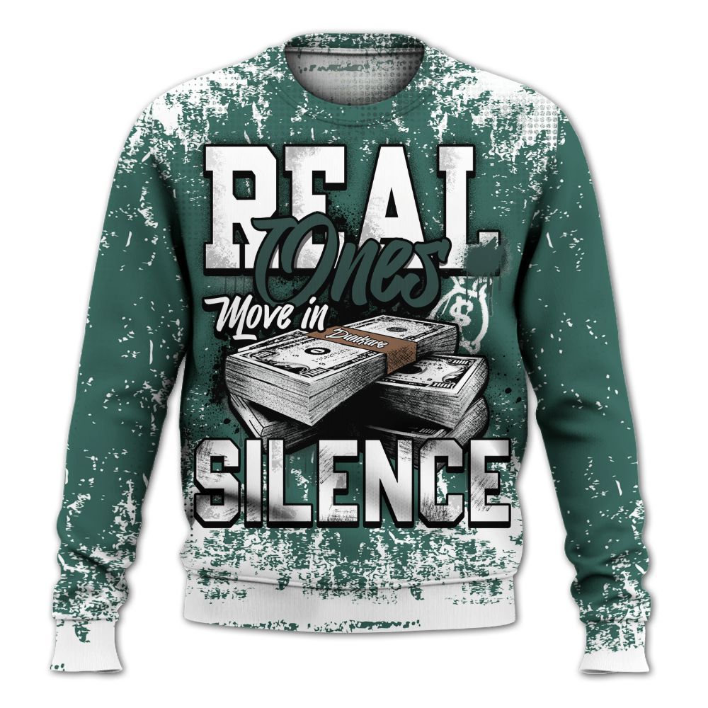 Sweatshirt To Match Low OG Oxidized Green 1s - Move In Silence Money Street Retro All Over Print
