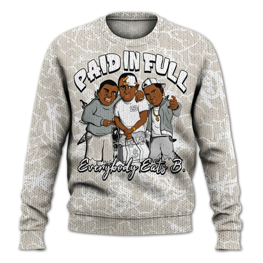 Sweater To Match Retro Pure Money 3s - Everybody Paid In Full Crayon Graphic