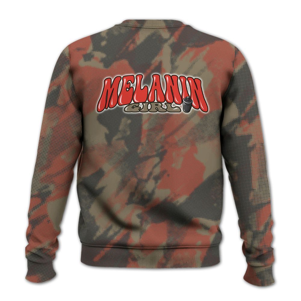 Sweatshirt To Match Olive 9s - MelaninGirl Abstract Halftone All Over Print