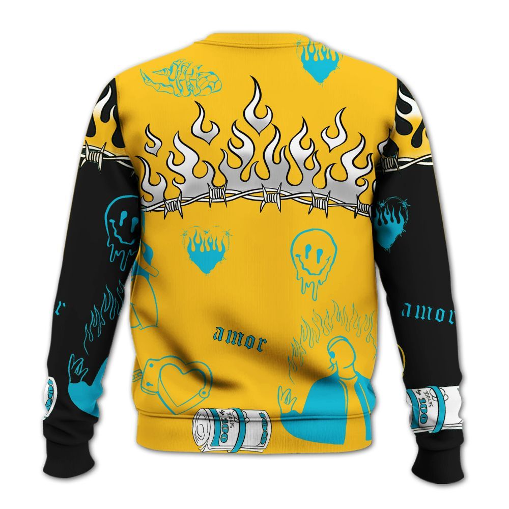 Sweatshirt To Match Retro Aqua 5s - Snake Trust No One All Over Print