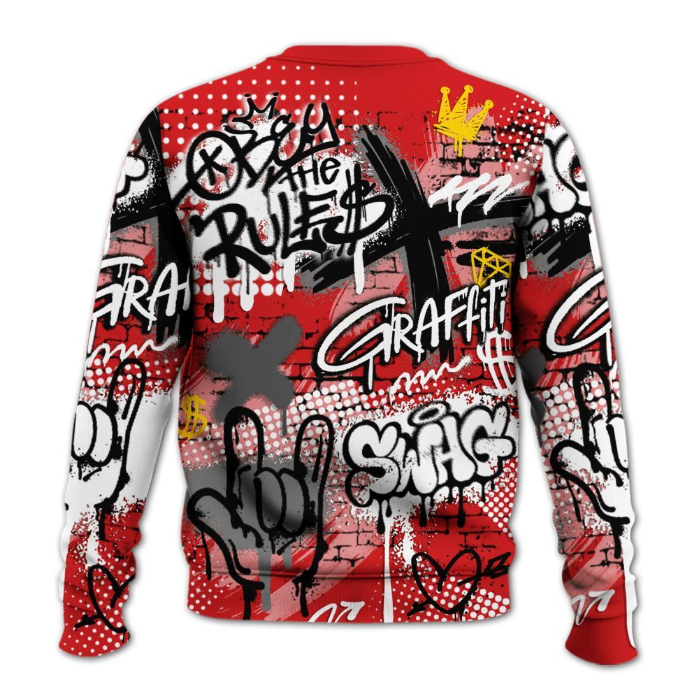 Sweatshirt To Match Low Bred 11s - True It Real Graffiti Streetwear All Over Print