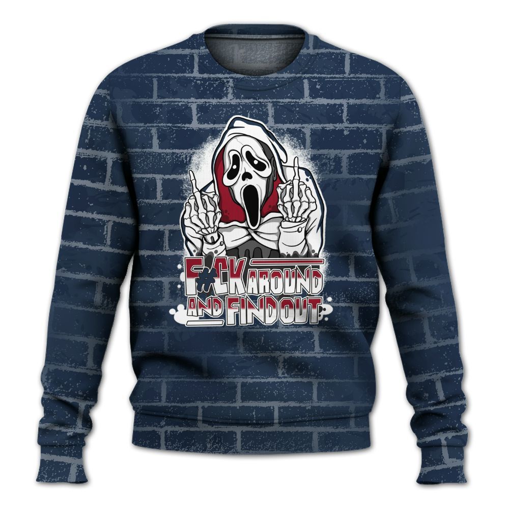 Sweatshirt To Match White Midnight Navy 6s - F#CK And Find Out Graphic Halloween All Over Print