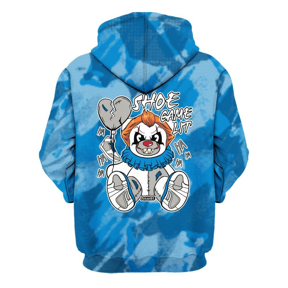 Hoodie To Match Military Blue 4s - Shoe Game Bear Abstract Halftone All Over Print