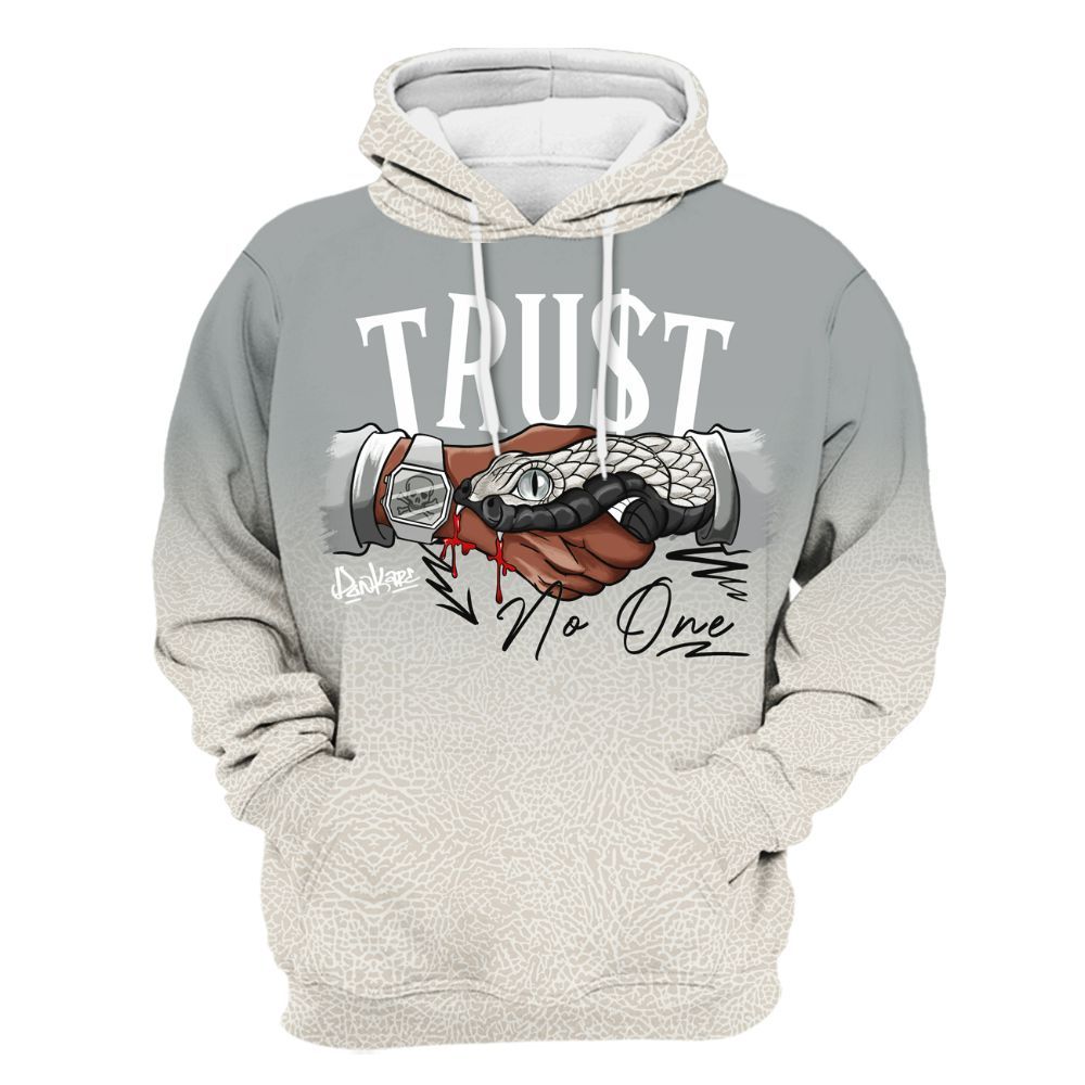 Hoodie To Match Retro Pure Money 3s - Trust No One Drip All Over Print