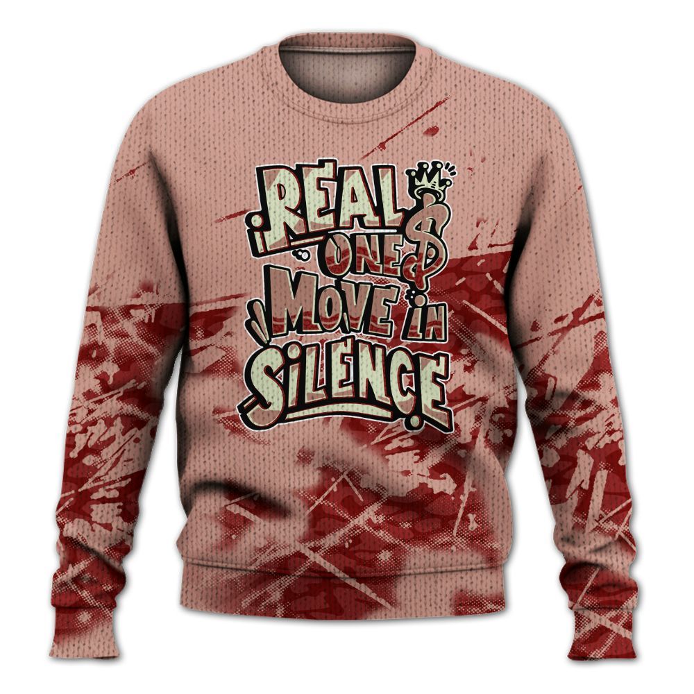 Knitted Sweater To Match Valentines Day 3s - Ones Move In Silence Graphic