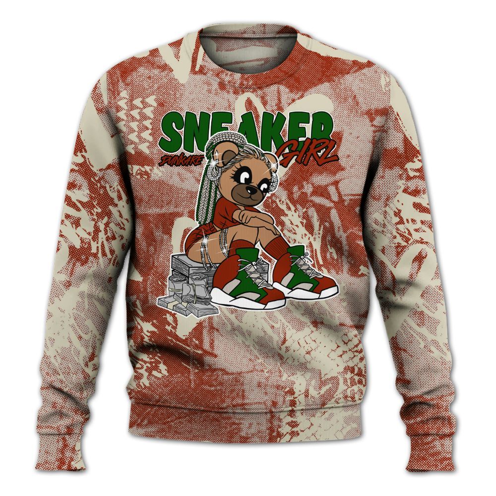 Sweatshirt To Match El Grito 5s - Sneaker Girl Bear Heart Grunge All Over Print