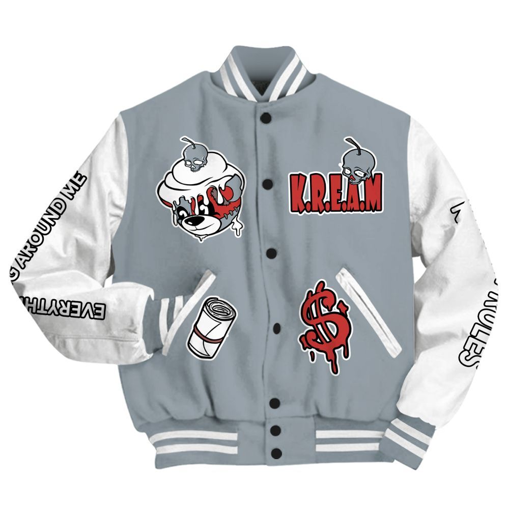 Varsity Jacket To Match Wolf Grey 13s - Loot Bear All Over Print