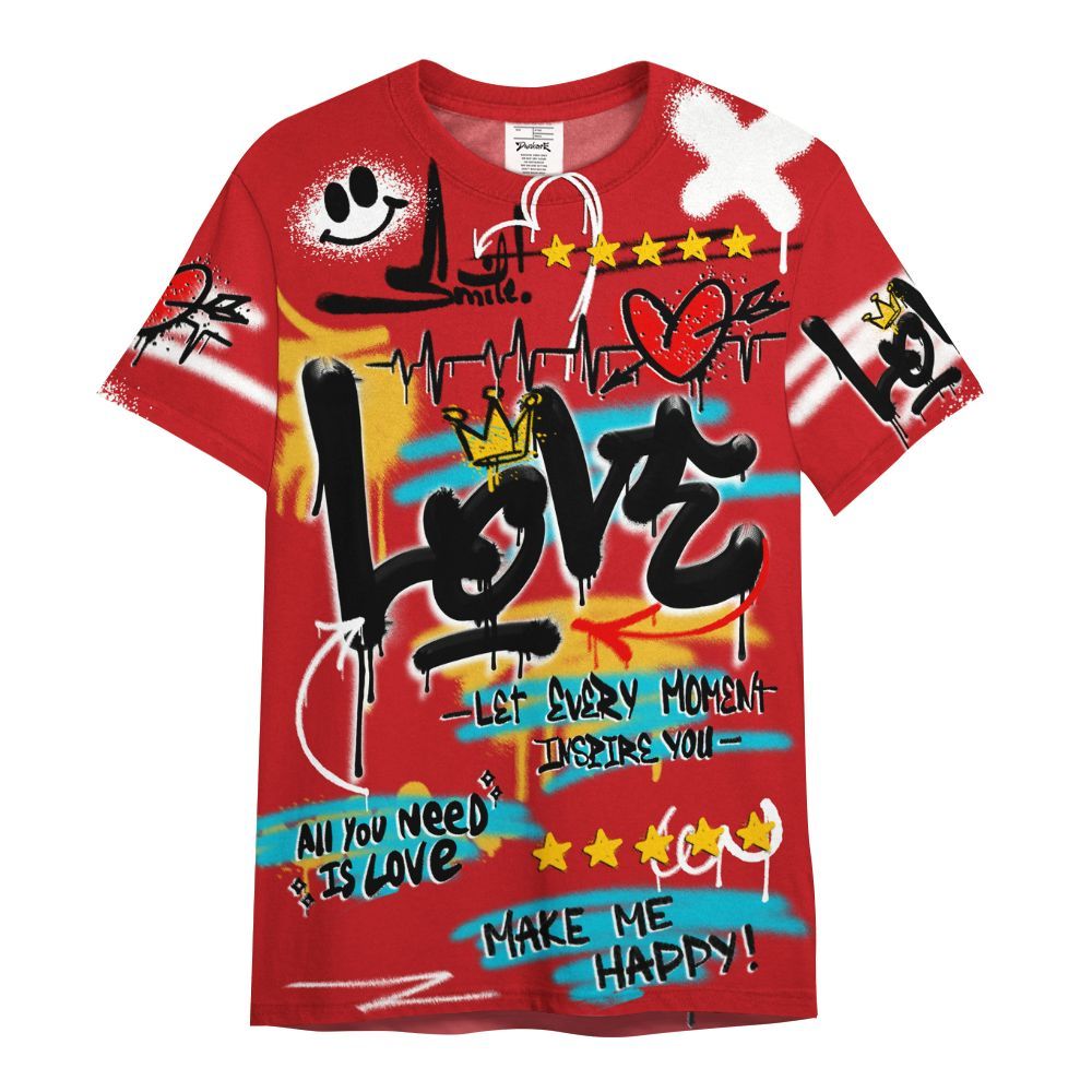 Shirt To Match Dunk Low Fruity Pebbles - Happy Love Beats Graffiti Streetwear All Over Print