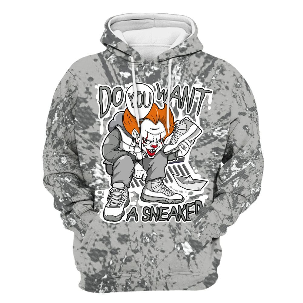 Hoodie To Match Retro Wet Cement 4s - Clown Scary Sneakers Graphic Halloween All Over Print