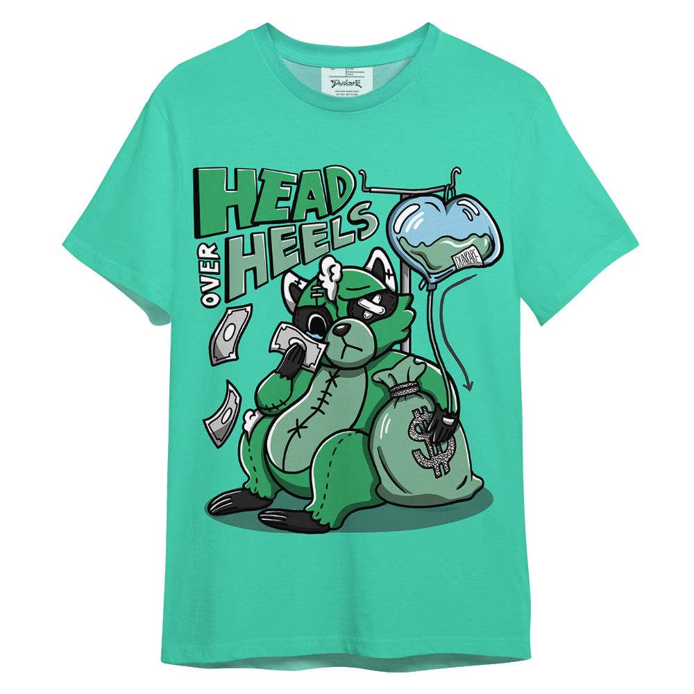 Shirt To Match Black Green Glow 3s T-- Head Over Heels Raccoon Color T-Shirt Unisex
