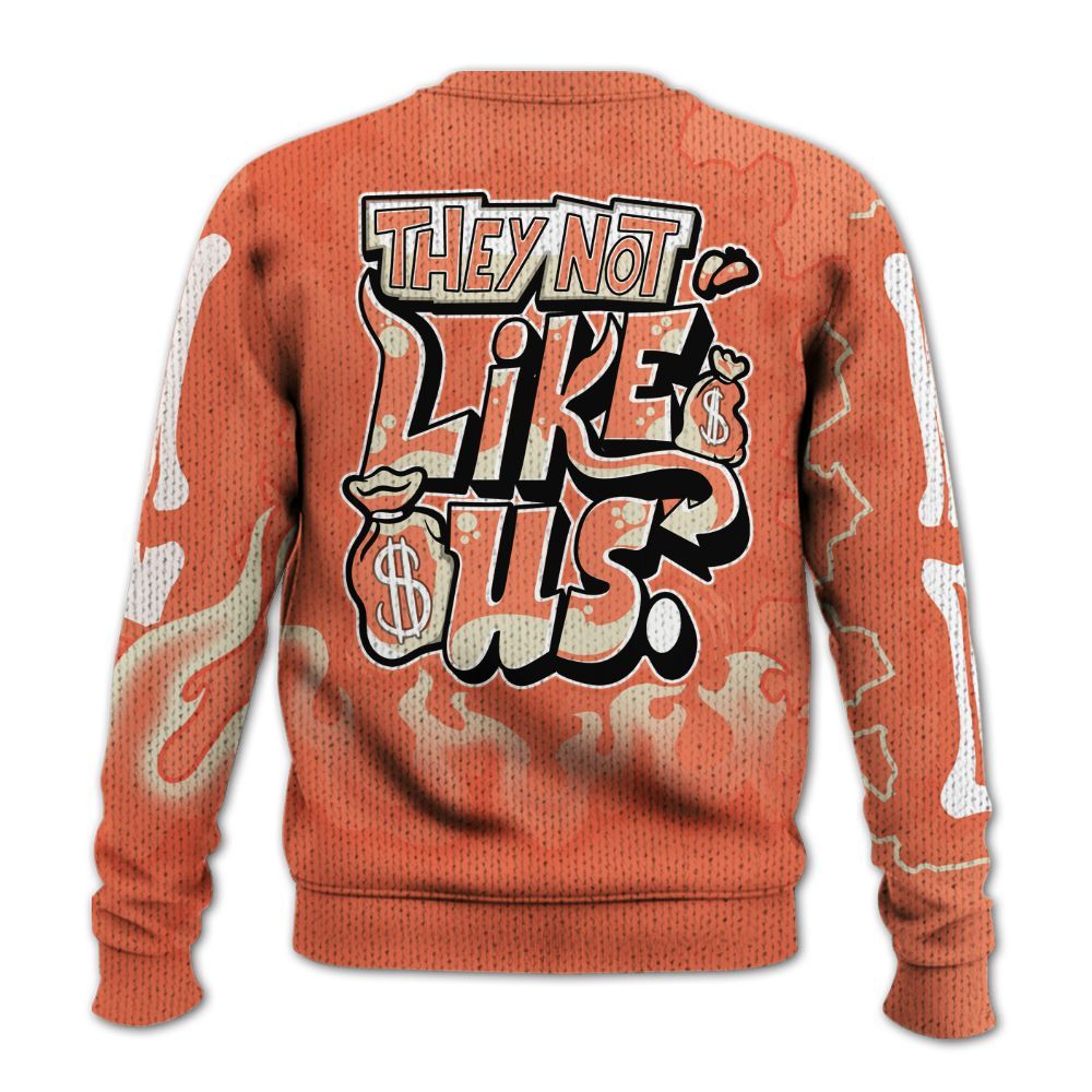 Knitted Sweater To Match DJ Khaled Crimson Bliss 5s - Dislike Us Graphic Burning Custom Name