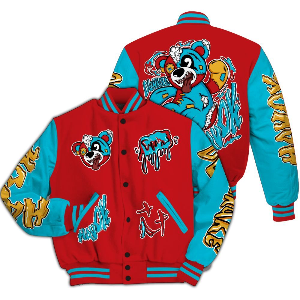 Varsity Jacket To Match Dunk Low Fruity Pebbles - Havok Bear All Over Print