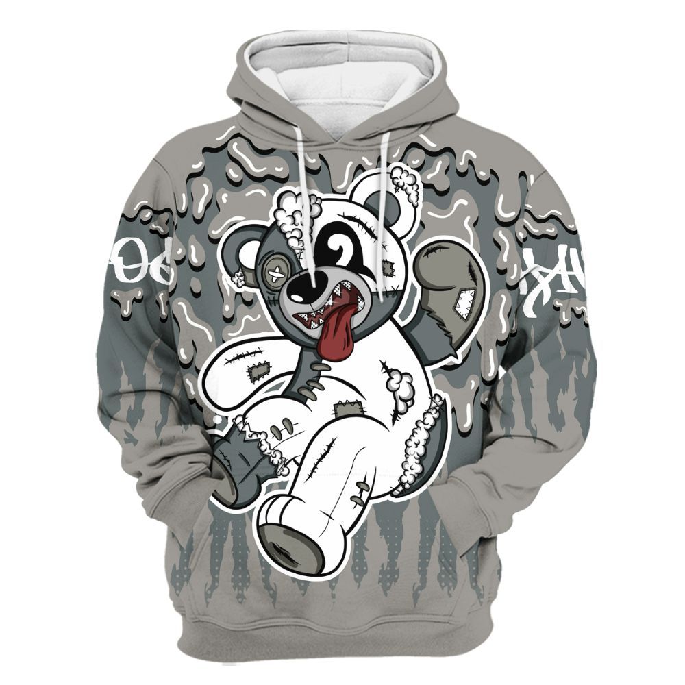 Hoodie To Match Cool Grey 9s - Havok Bear Dripping All Over Print