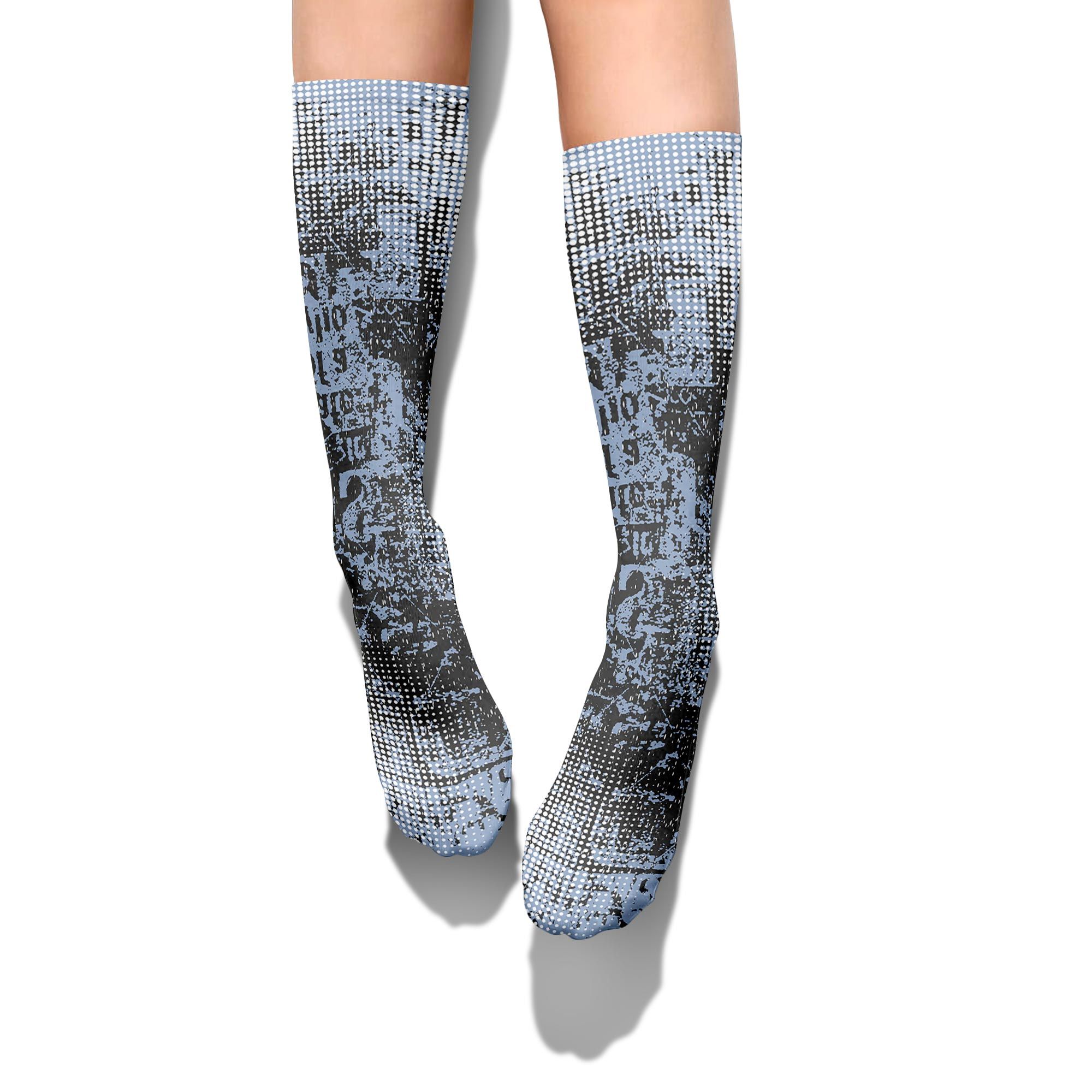 Sock To Match Reverse Black White 6s - Glitch Text Graphic Unisex
