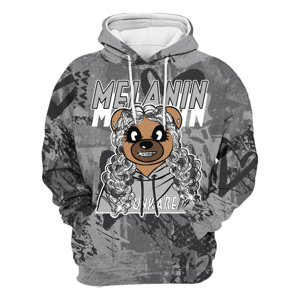 Hoodie To Match White Thunder 4s - Pigments Bear Heart Grunge All Over Print