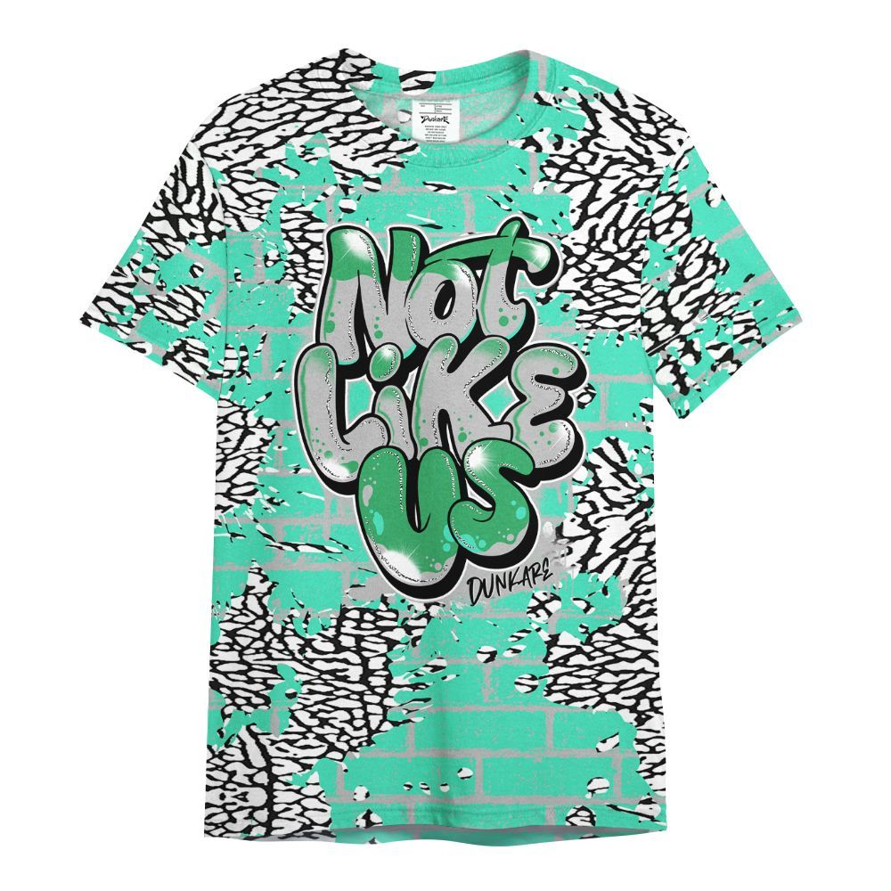 Shirt To Match Black Green Glow 3s - None Like Us Graphic Brick Art All Over Print