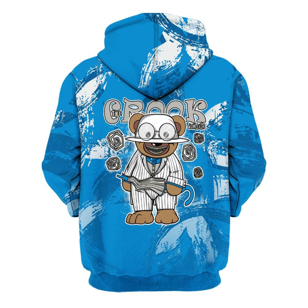 Hoodie To Match Military Blue 4s - Swindler Bear Circle Slpash All Over Print
