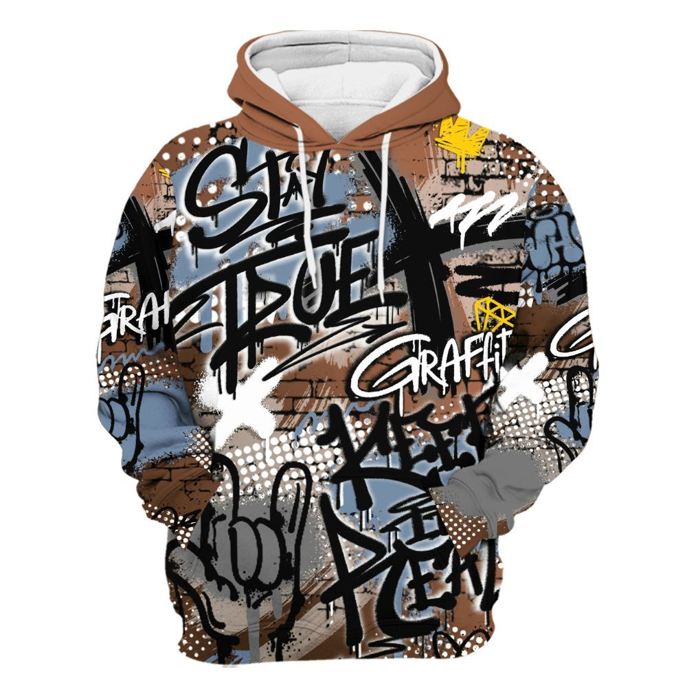 Hoodie To Match Air Foamposite Metallic Copper - True It Real Graffiti Streetwear All Over Print