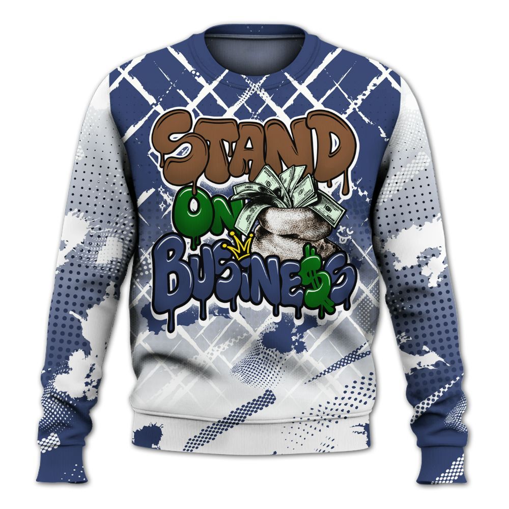 Sweatshirt To Match Midnight Navy 13s - Halftone Stand Business Dripping All Over Print