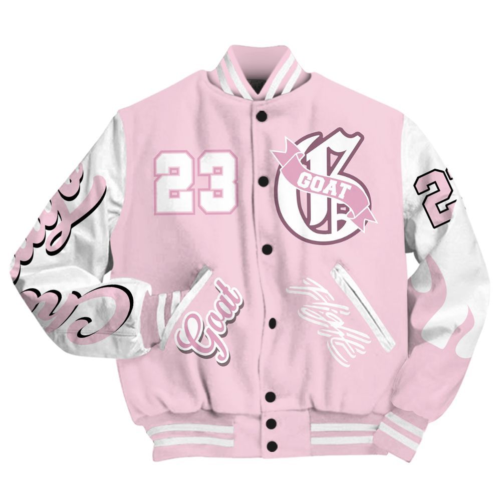 Varsity Jacket To Match Orchid 4s - The G.O.A.T Flight Streetwear All Over Print