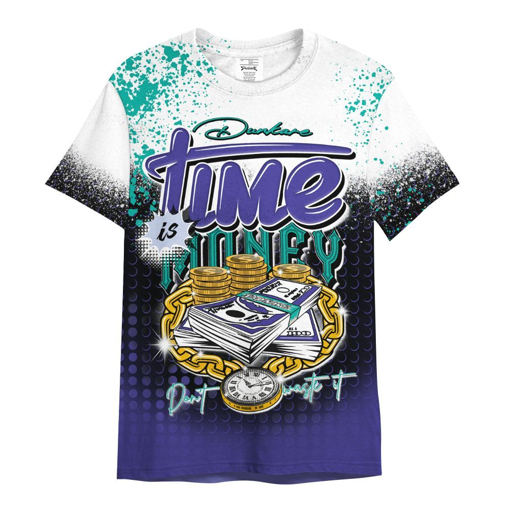 Shirt To Match Retro Grape 5s - Halftone Time Is Money All Over Print