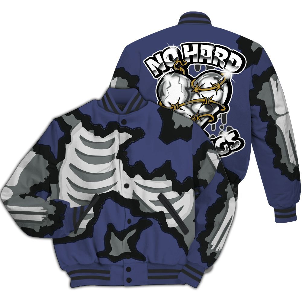 Varsity Jacket To Match Lakeshow 4s - Hard Feeling Graphic Heart Break All Over Print