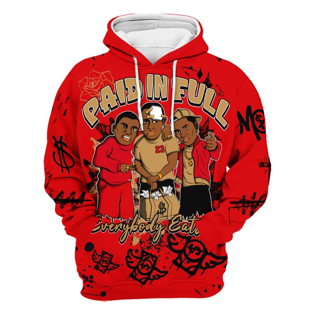 Hoodie To Match Kobe 5 Red Year Of The Mamba - Everybody Paid In Full Crayon All Over Print