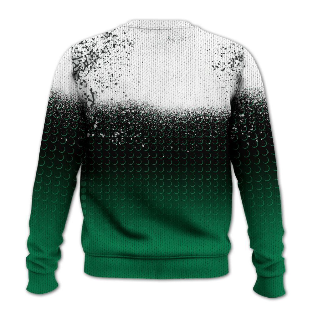 Knitted Sweater To Match Pine Green 3s - Halftone Time Is Money