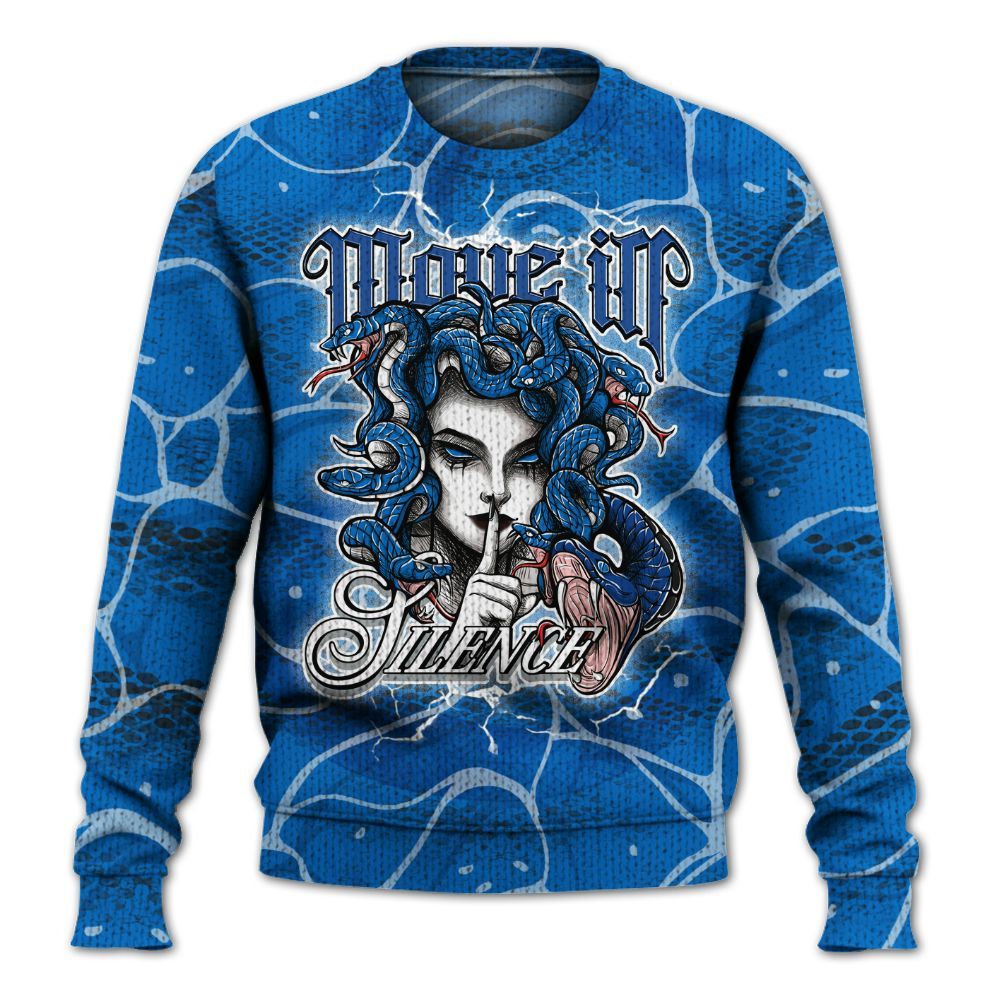 Sweater To Match Blueberry 12s - Girl Move In Silence Graphic