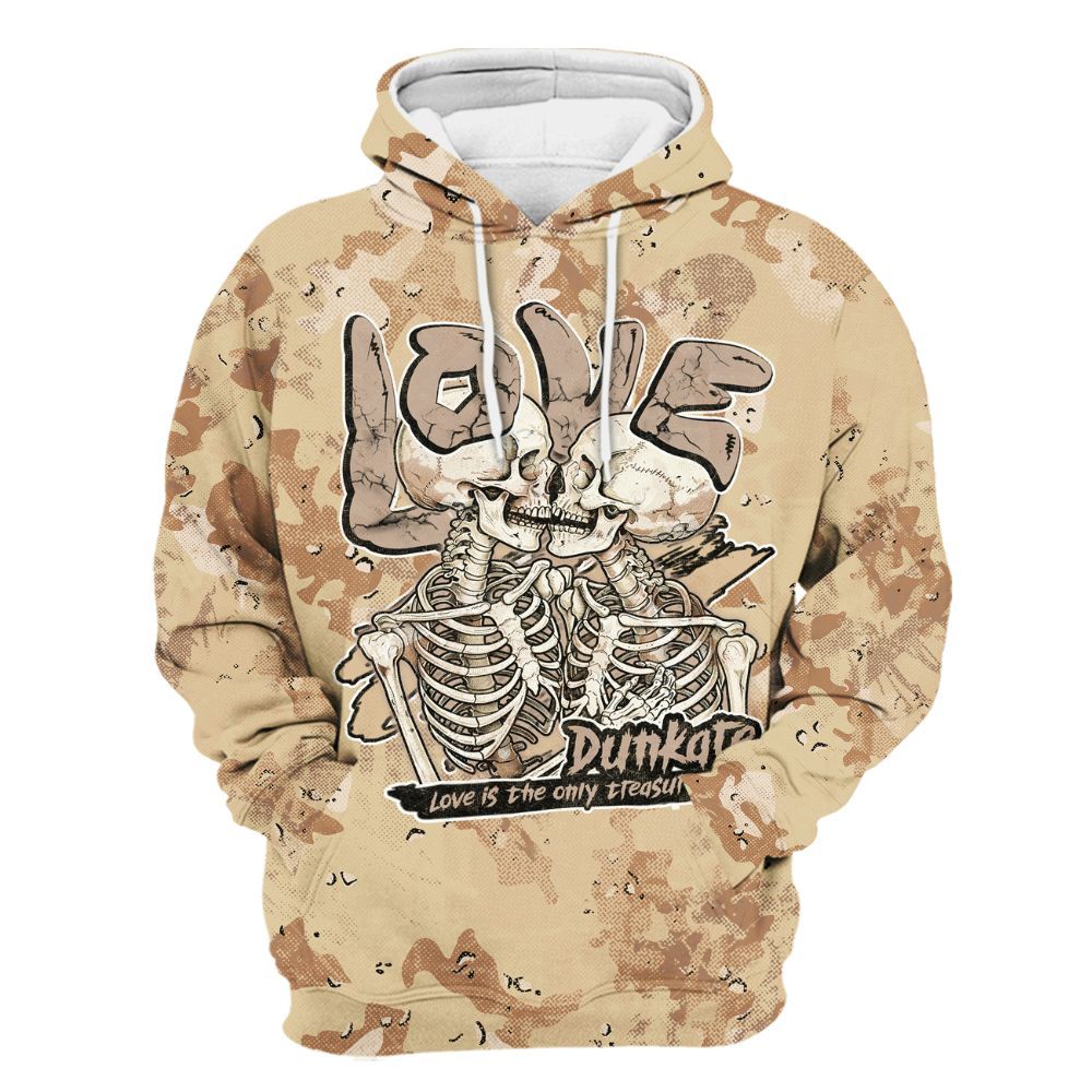 Hoodie To Match Desert Camo 3s - Skull Love All Over Print
