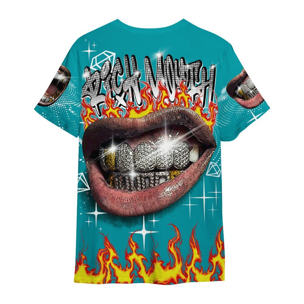 Shirt To Match Air Griffey Max Aquamarine 1s - Rich Mouth Fire Rap Retro 90s All Over Print