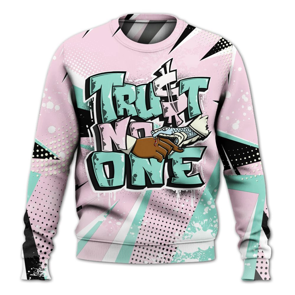 Sweatshirt To Match Retro Easter 5s - Poly Trust No One Dripping All Over Print