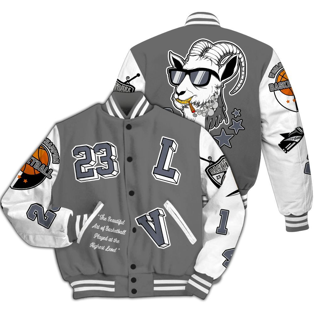 Varsity Jacket To Match Cool Grey 6s - The GOAT Got Em Streetwear All Over Print