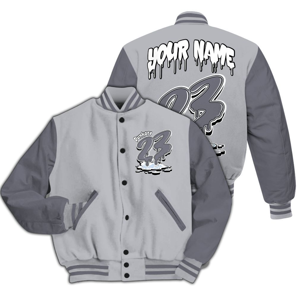 Varsity Jacket To Match Low Cement Grey 11s - Custom Name 23 Drip All Over Print