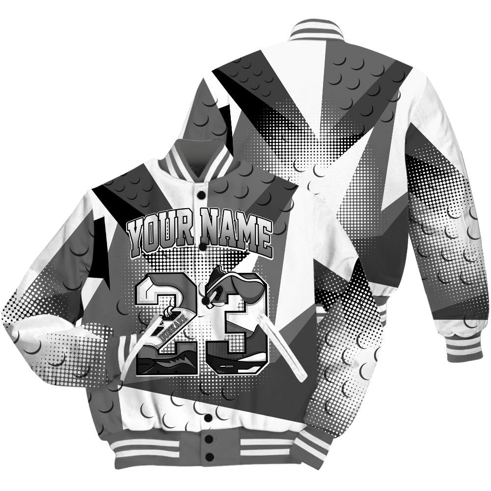 Varsity Jacket To Match Retro Stealth 12s Shirt, Poly Custom Name Number 23 5s All Over Print