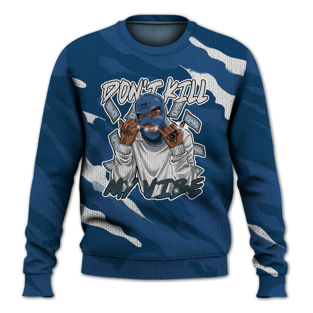 Knitted Sweater To Match High OG Midnight Navy 1s - Vibe.Unique Colored