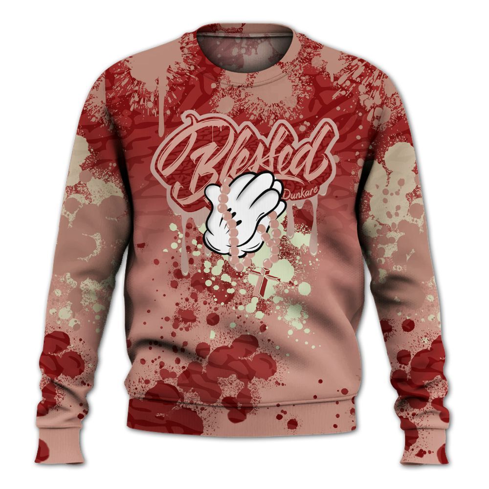 Sweatshirt To Match Valentines Day 3s - God Blessed Ink Drip All Over Print